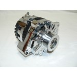 CHEVY HOLDEN GM SBC FORD FALCON MUSTANG HOT ROD CHROME 130AMP ALTERNATOR CS130 STYLE SERPENTINE OR VEE BELT PULLEY